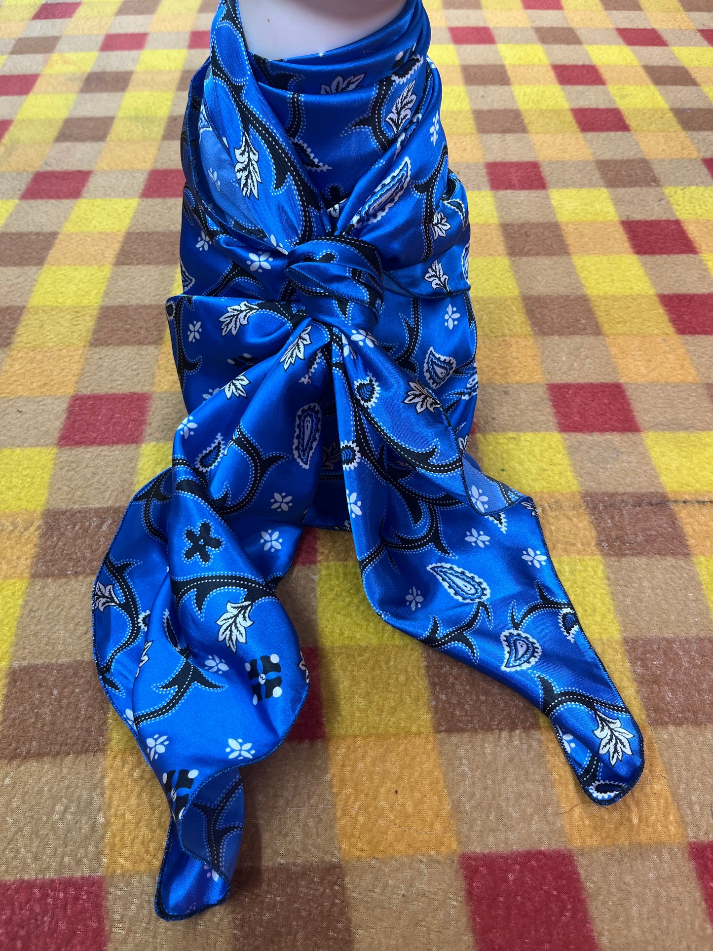 Wild Rag 45x45 royal blue/ thistle paisley