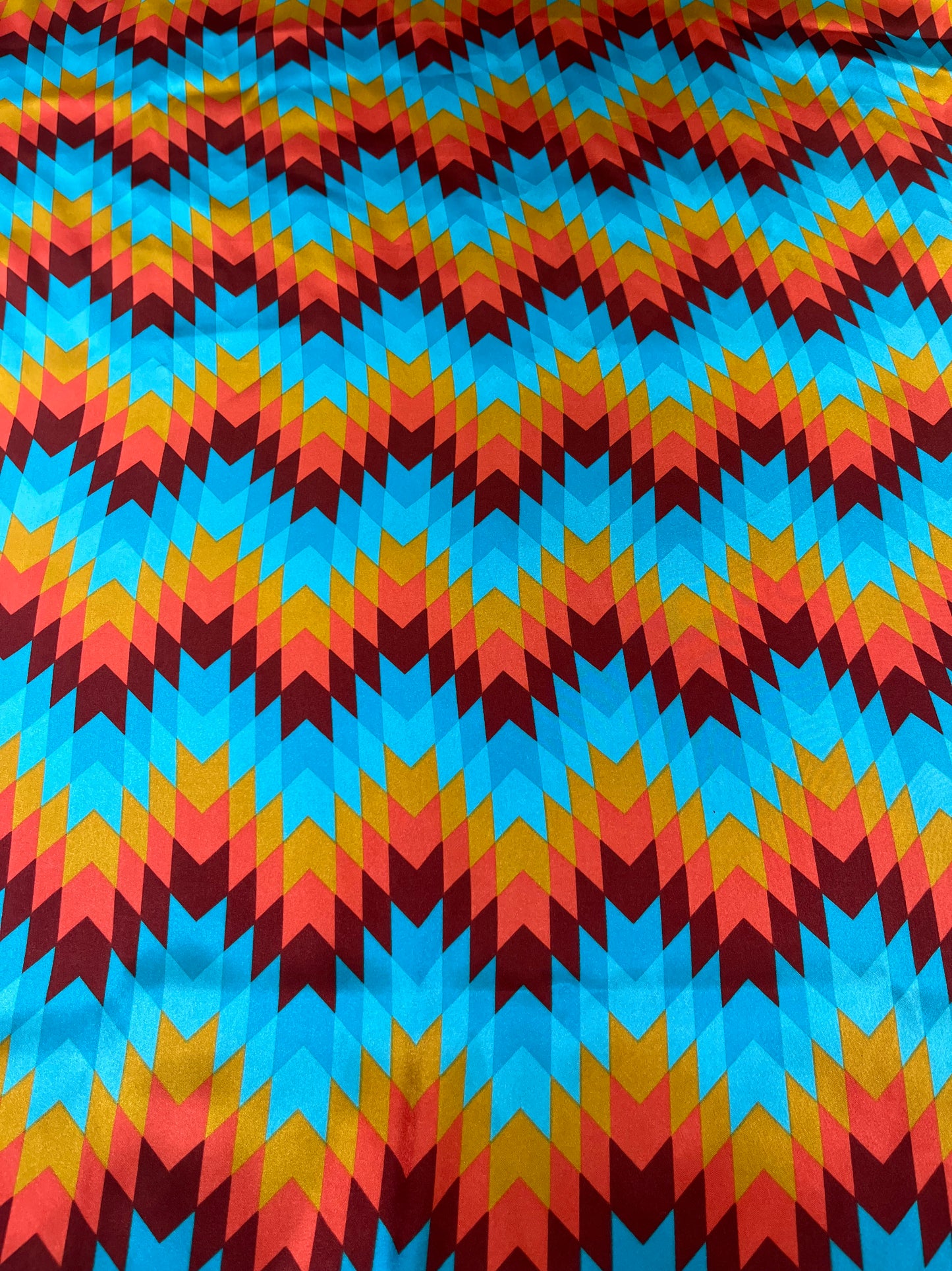 Wild Rag 45x45 turquoise/ rust/gold zig zag/arrow
