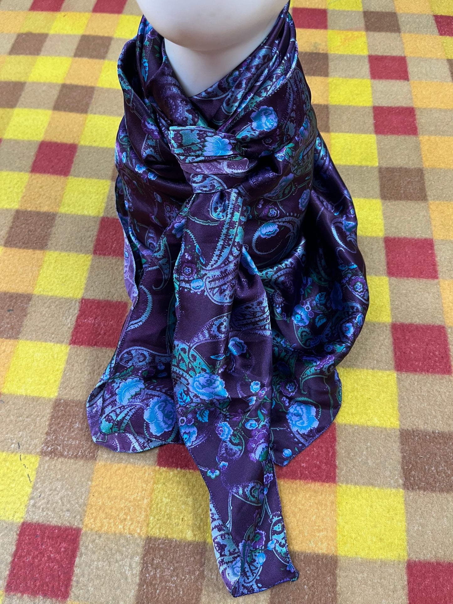 WildRag 45x45 purple/teal paisley floral