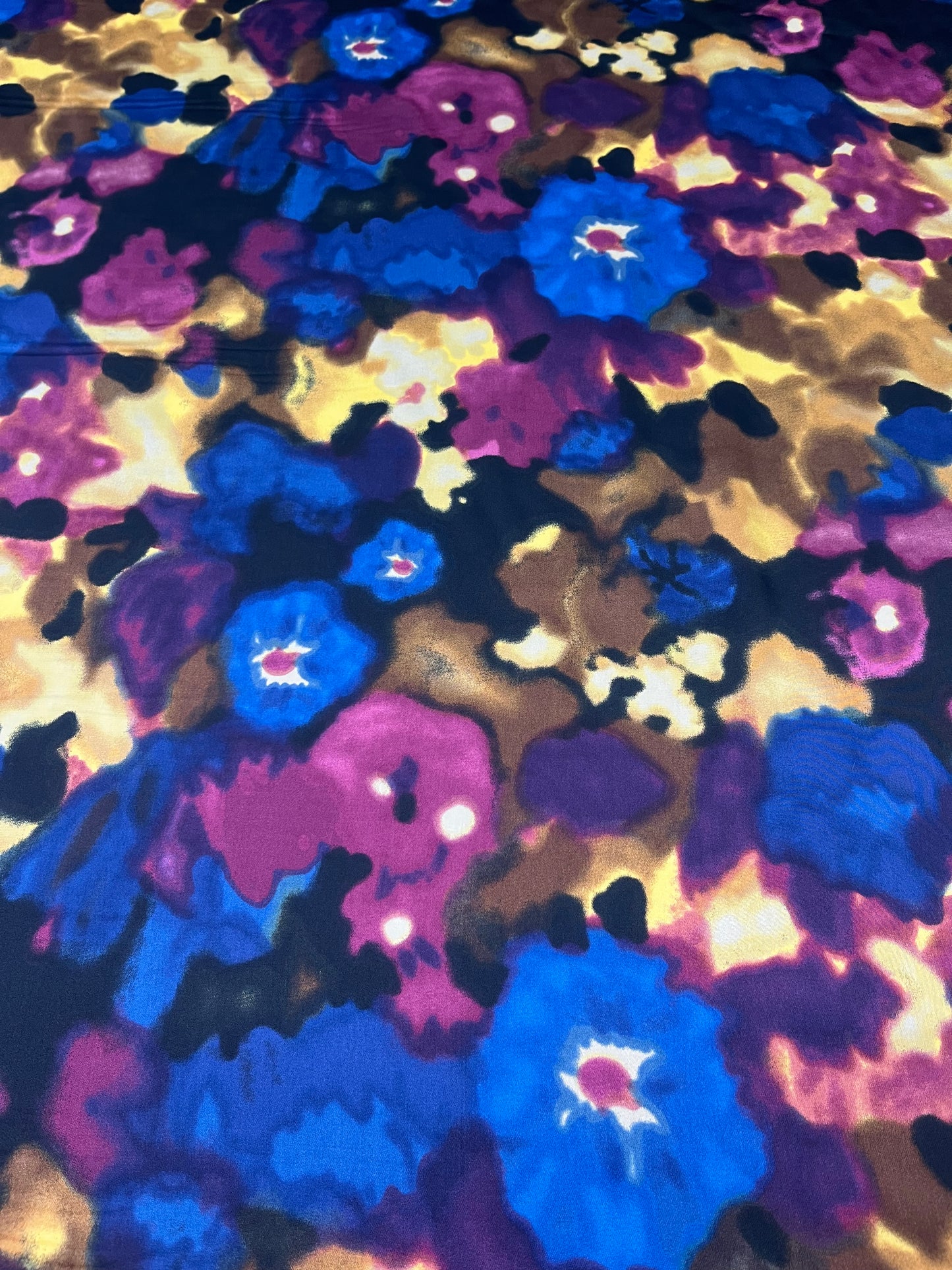 Wild Rag 45x45 blue/purple/gold watercolor floral