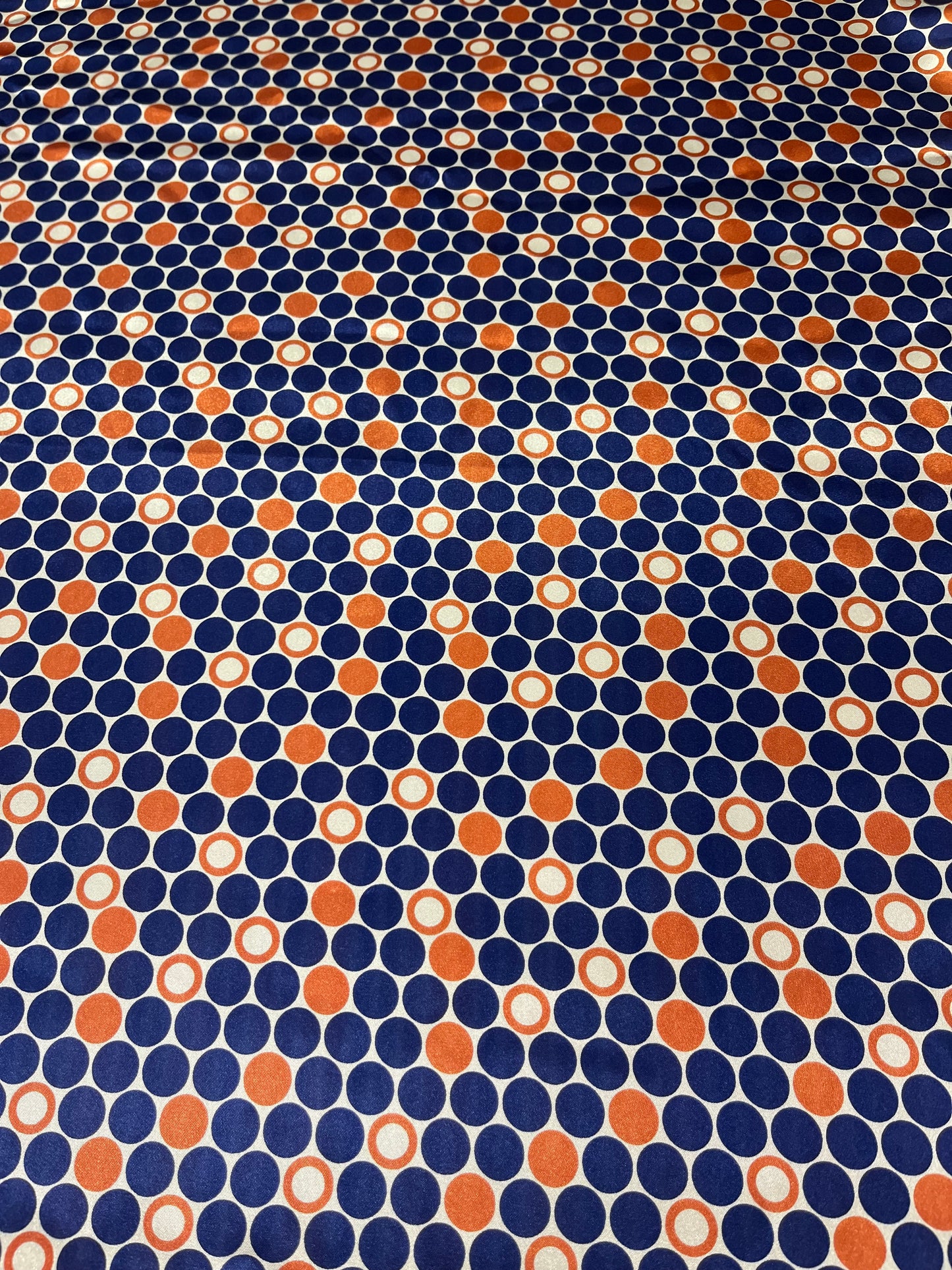 Wild Rag 45x45 navy/ orange/ white polkadots