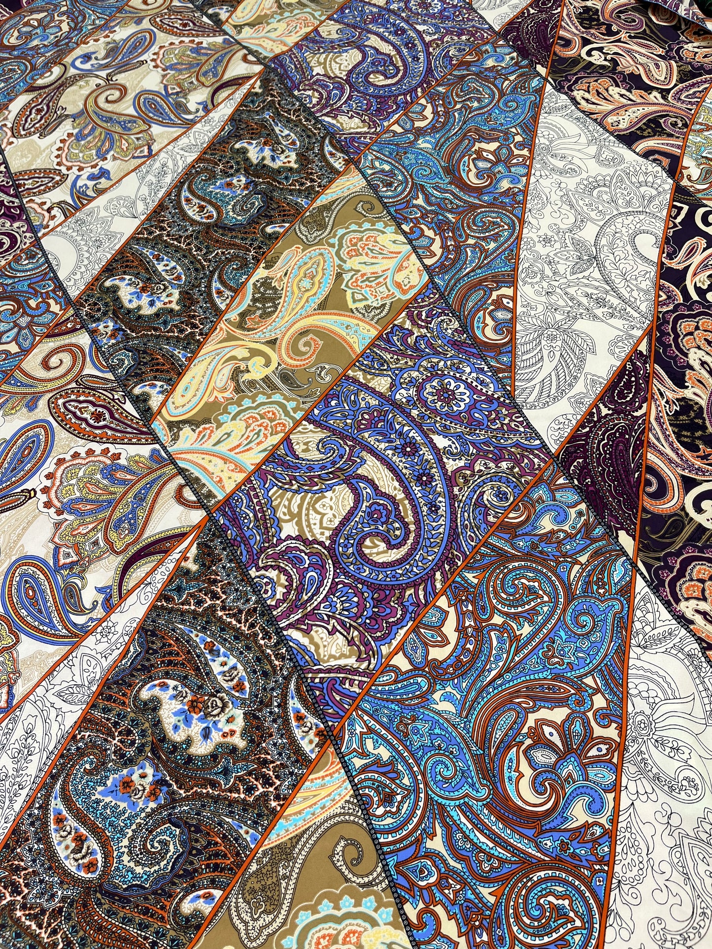Wild Rag 45x45 multi color paisley patchwork pattern
