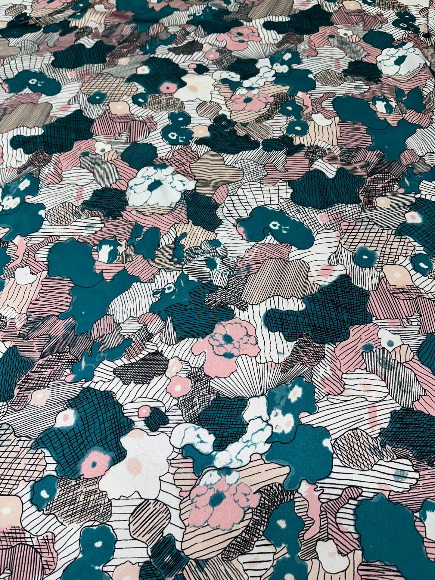 Wild Rag 45x45 teal/white/pink Bloch floral