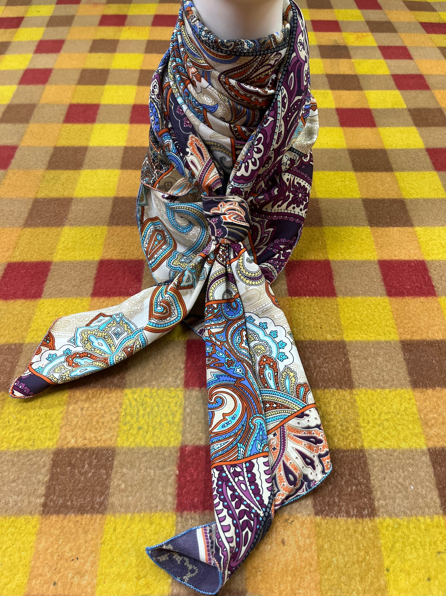Wild Rag 45x45 multi color paisley patchwork pattern