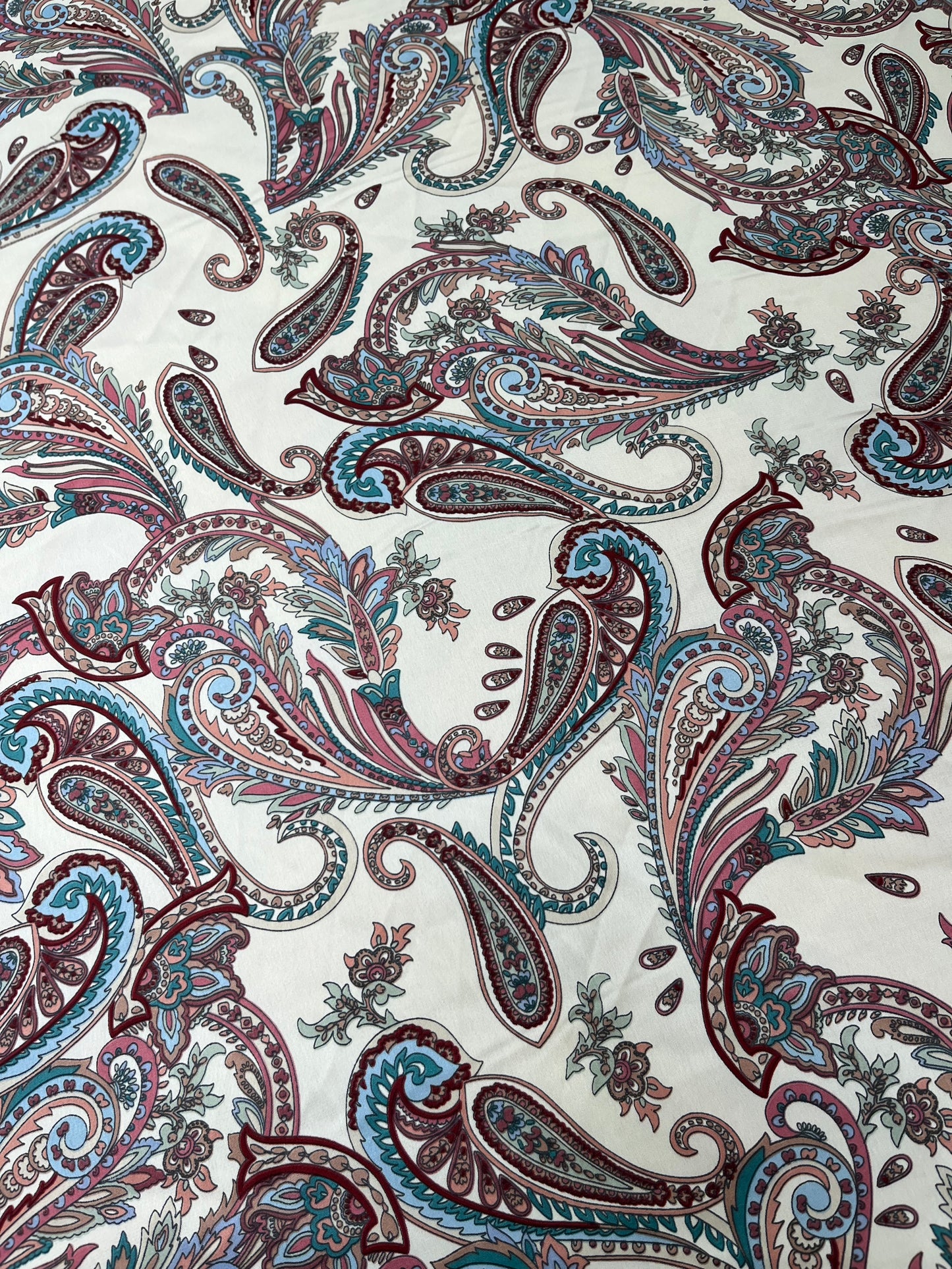 WildRag 45x45 white/teal paisley
