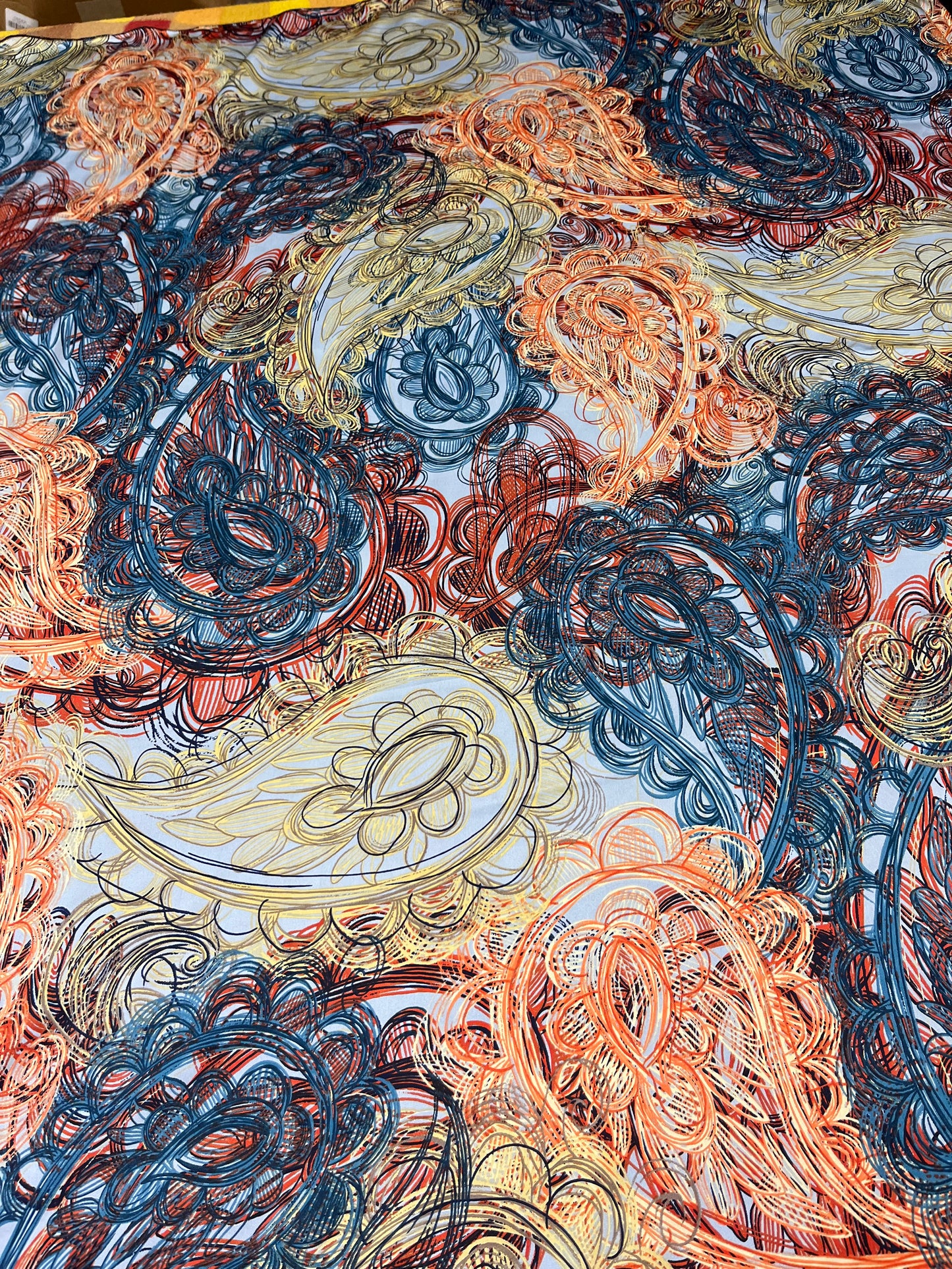 Wild Rag 45x45 blue/orange/gold giant paisley