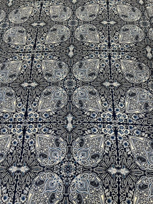 Wild Rag 45x45 blue Damascus/floral