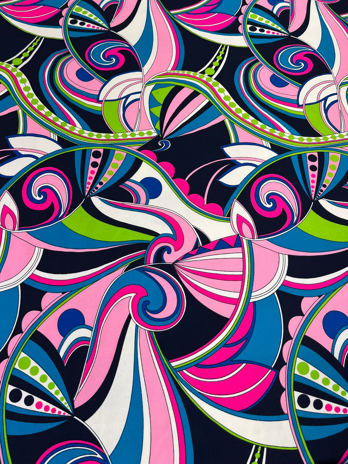 Wild Rag 45x45 pink/blue/ green swirl pattern