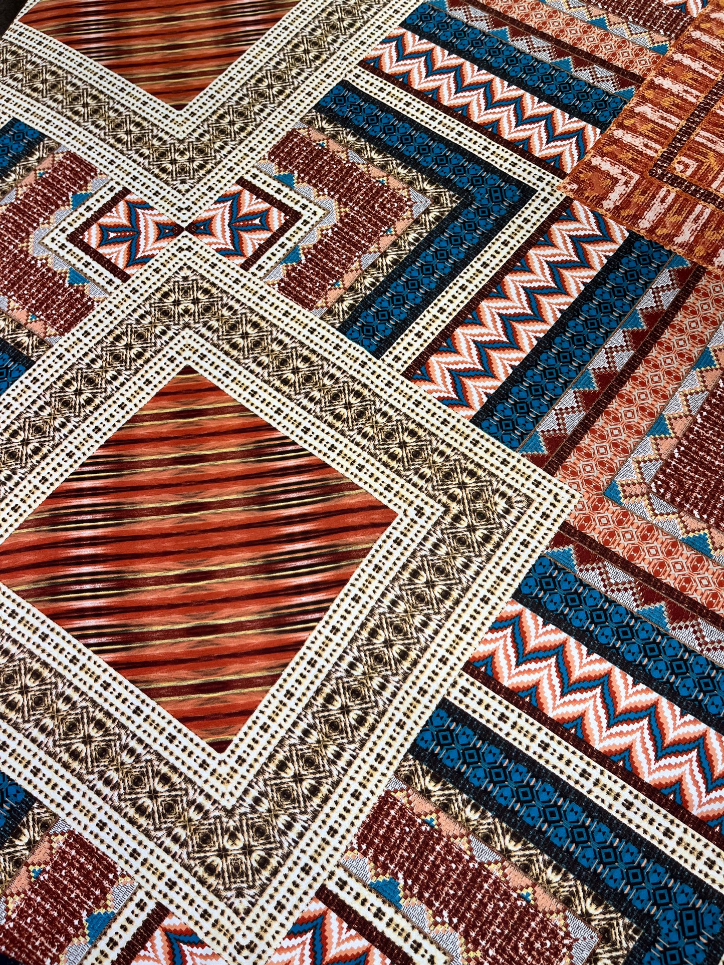 WildRag 45x45 rust/ teal square tribal