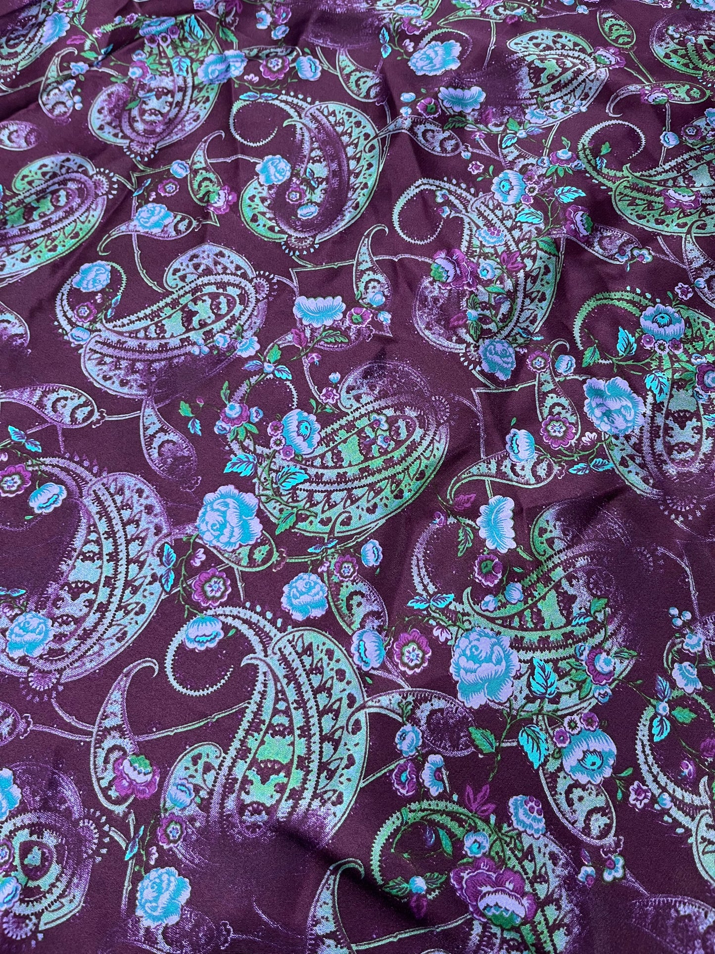 WildRag 45x45 purple/teal paisley floral