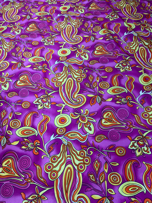 Wild Rag 45x45 pink/orange/yellow paisley floral