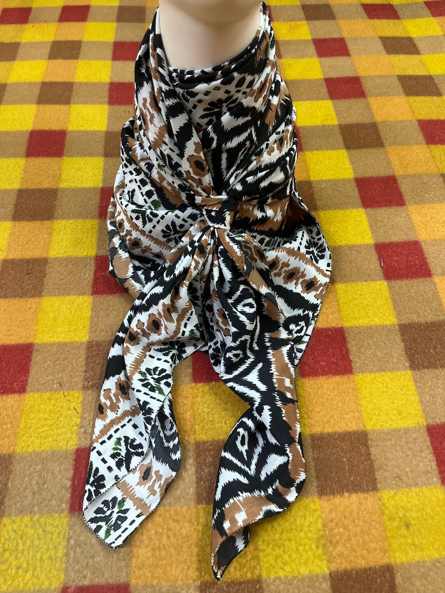 Wild Rag 45x45 black tan tribal