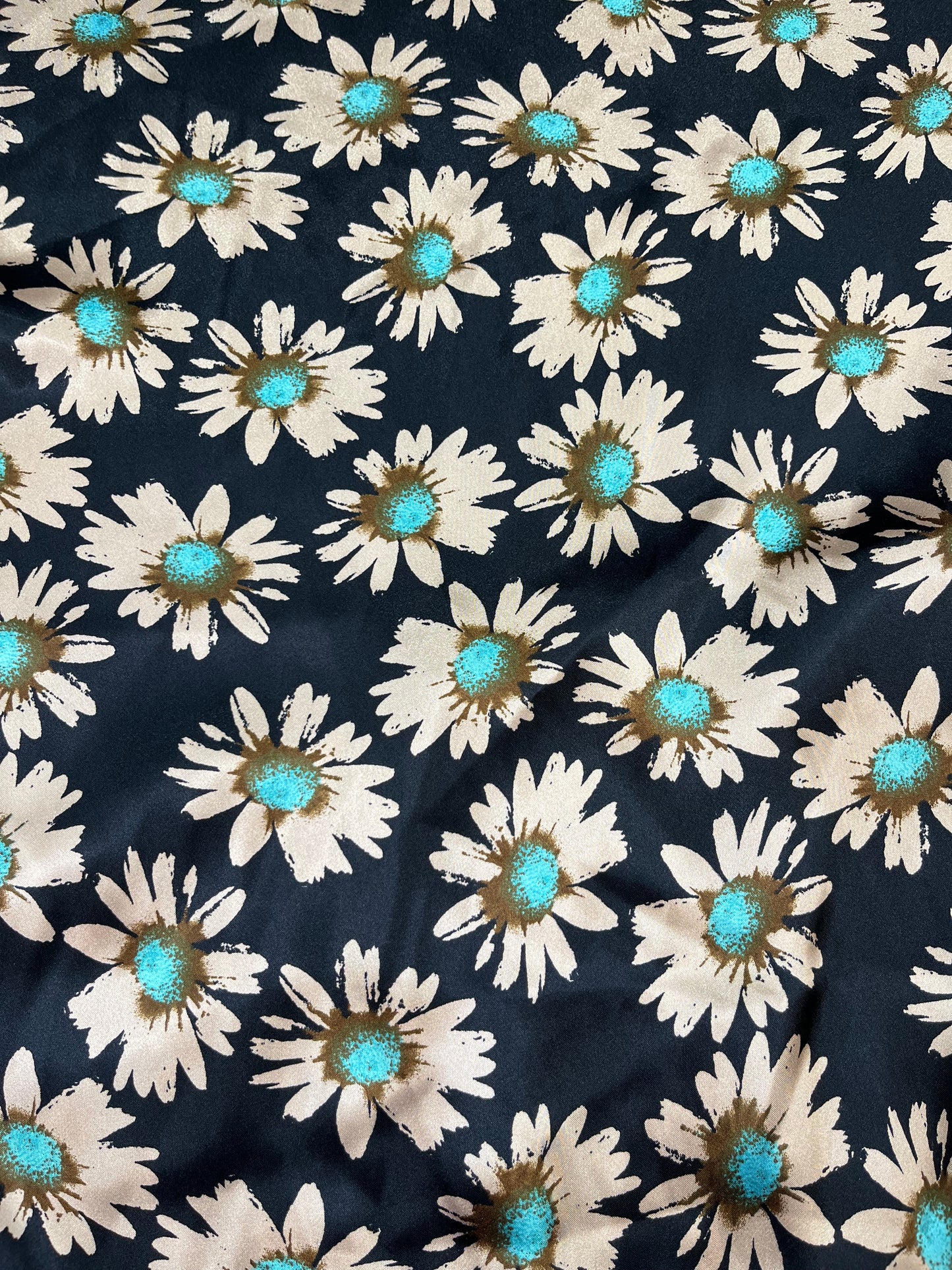 Wild Rag 45x45 black/white/turquoise floral