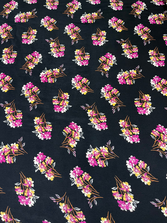 Wild Rag45x45 black/ pink floral