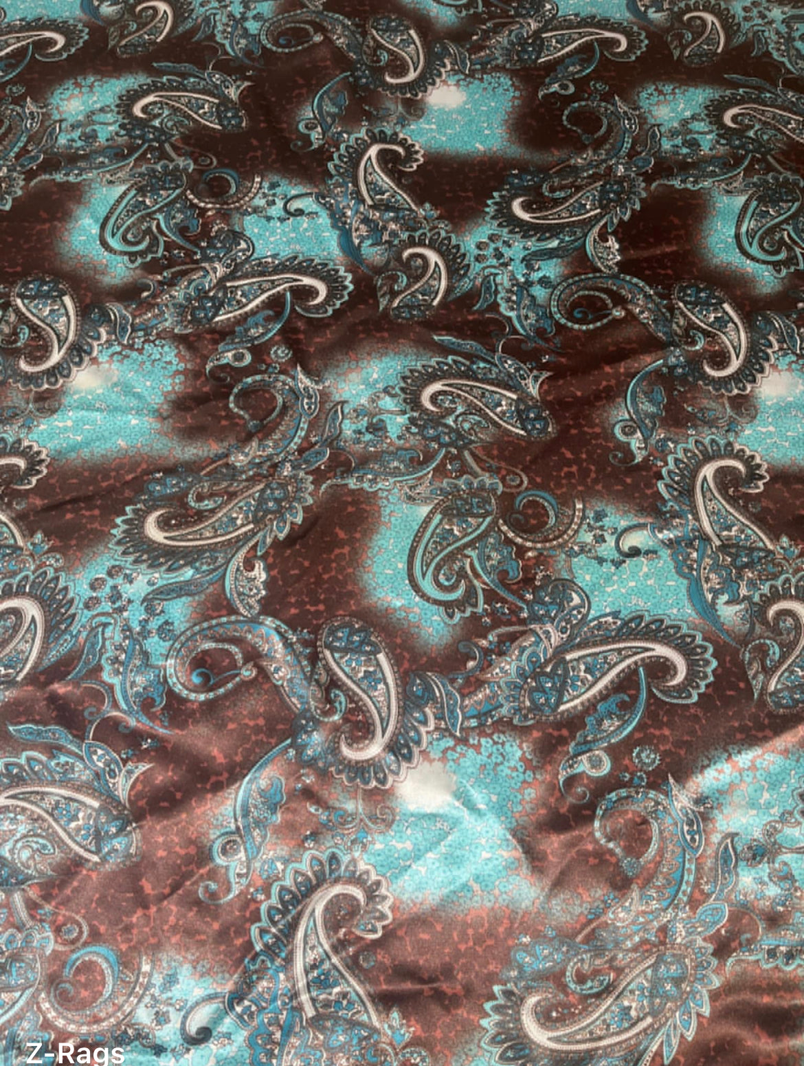 Wild Rag 45x45 brown/ turquoise paisley