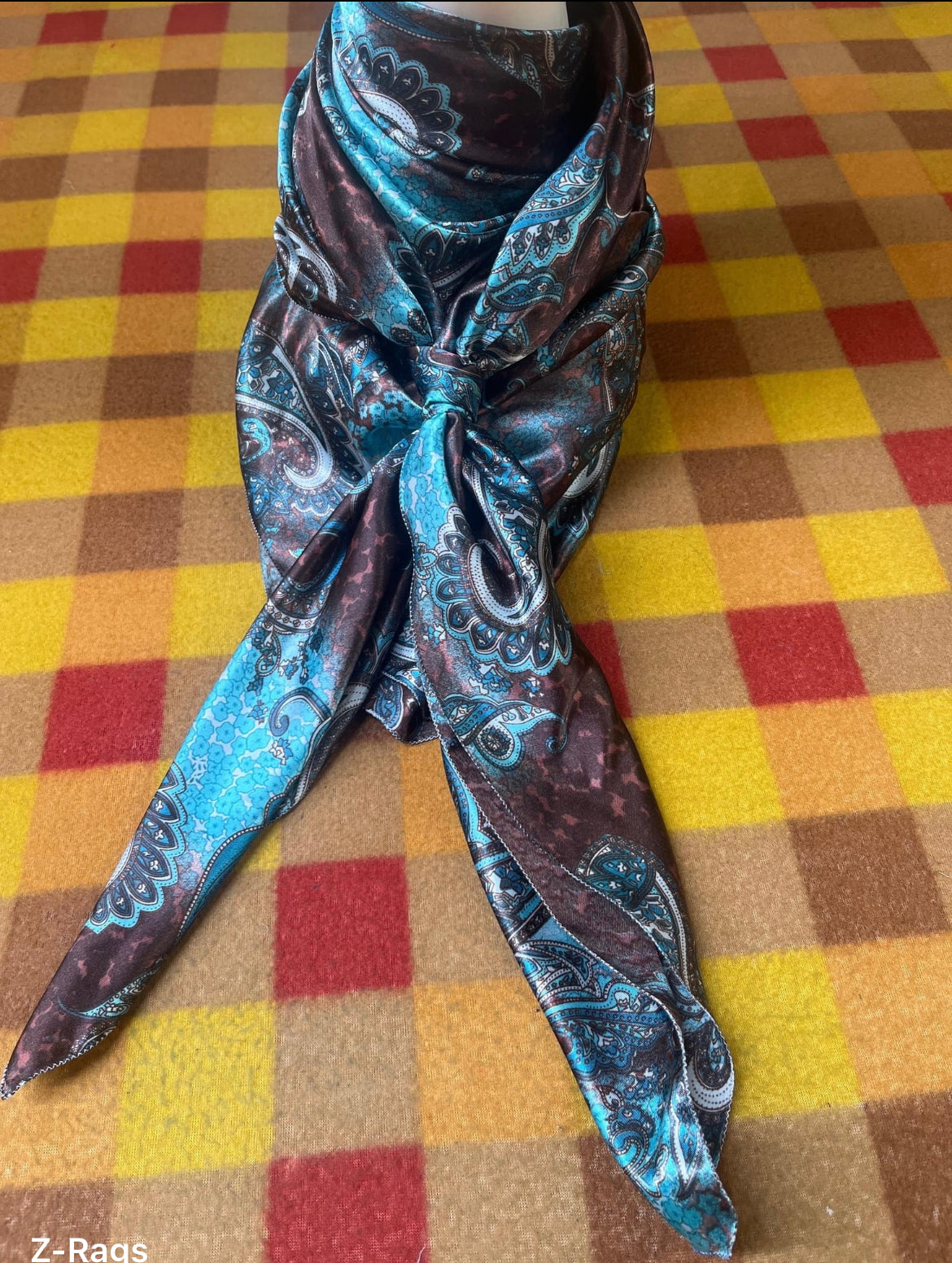 Wild Rag 45x45 brown/ turquoise paisley