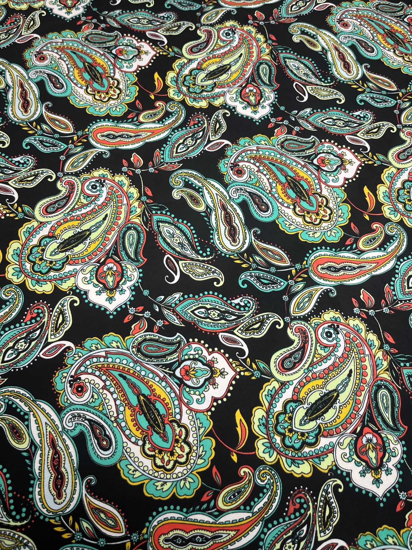 Wild Rag 45x45 black/turquoise/ yellow/orange paisley