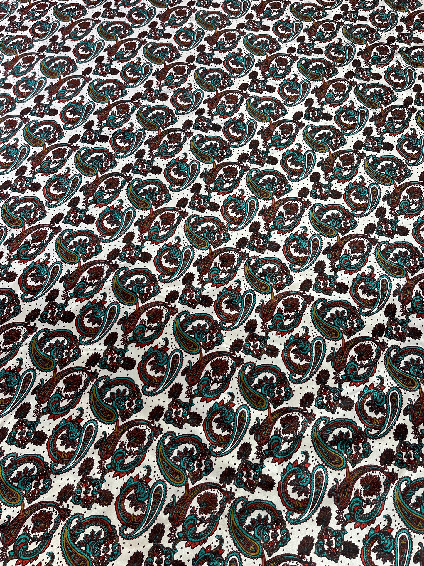 Wild Rag 45x45 white/teal paisley