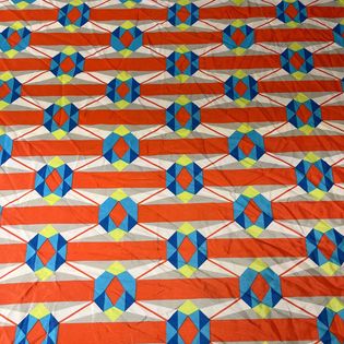 45x45 Wild Rag orange/ blue diamond/triangle