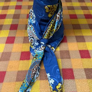 45x45 Wild Rag blue/gold chevron
