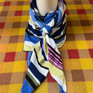 45x45 Wild Rag blue/purple/gold stripe