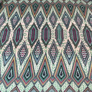 45x45 Wild Rag green/teal diamond tribal