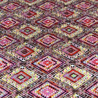 45x45 Wild Rag pink/yellow diamond
