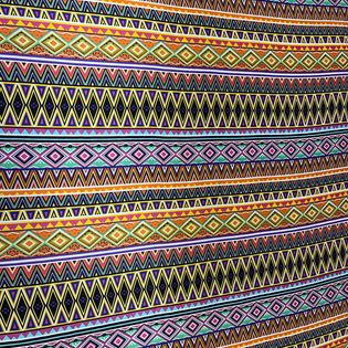 45x45 Wild Rag black diamond, multi color tribal