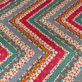 45x45 Wild Rag pink/teal/orange zig zag