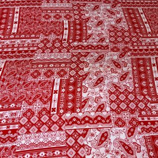 45x45 Wild Rag red/white paisley bandanna