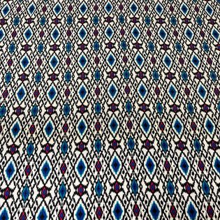 45x45 Wild Rag white/blue/maroon diamond tribal