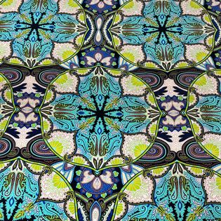 45x45 Wild Rag Green/blue medallion