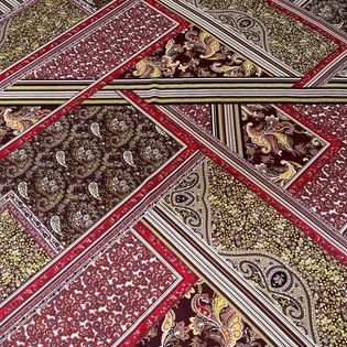 45x45 Wild Rag red/brown/gold paisley rectangle patter