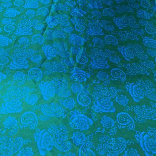 45x45 Wild Rag green, blue flowers