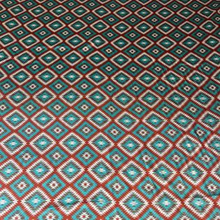 45x45 Wild Rag turquoise/rust chevron