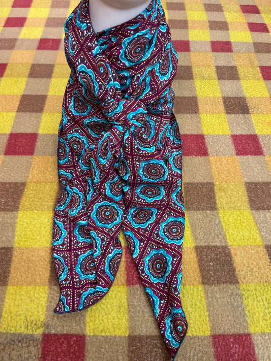 WildRag 45x45 maroon/turquoise chevron