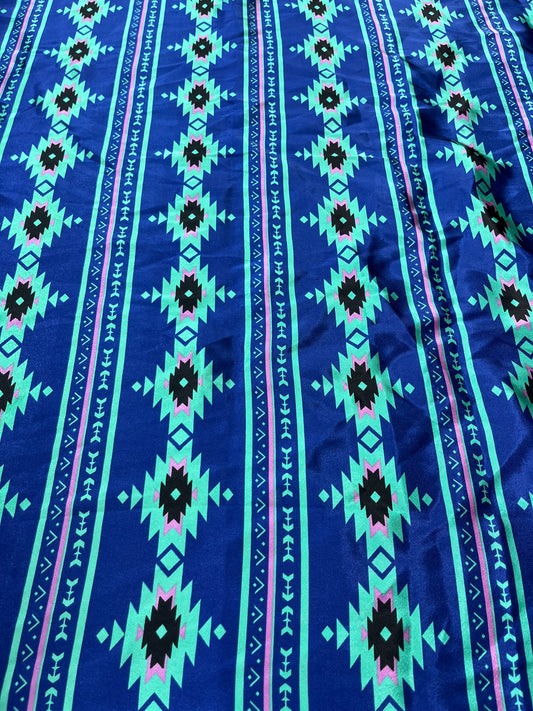 Wild Rag 45x45 blue/turquoise stripe chevron