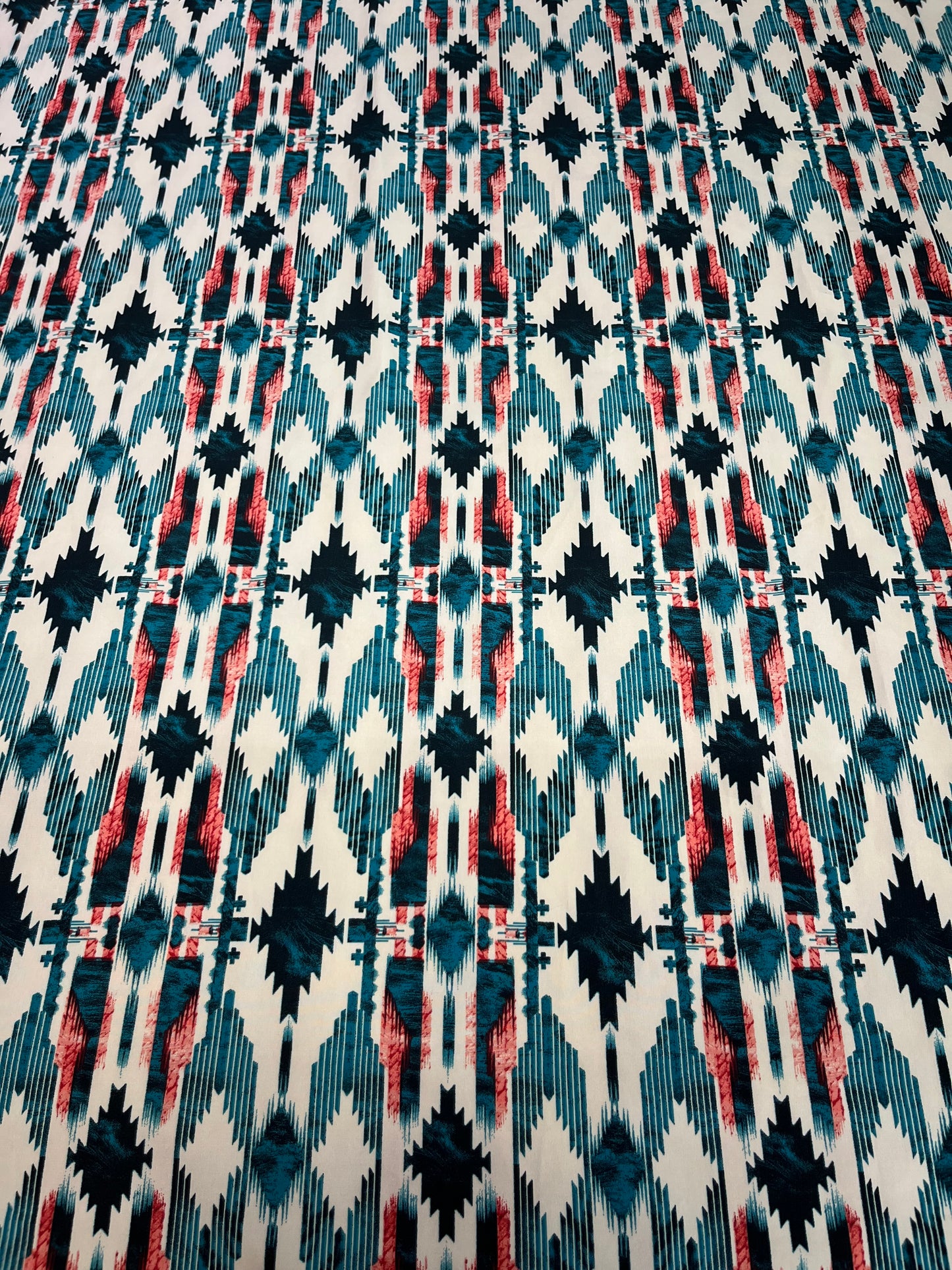 Wild Rag 45x45 teal/red tribal
