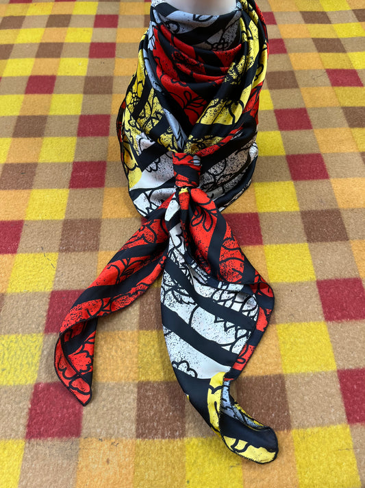 Wild Rag 45x45 sliver/yellow/red Square