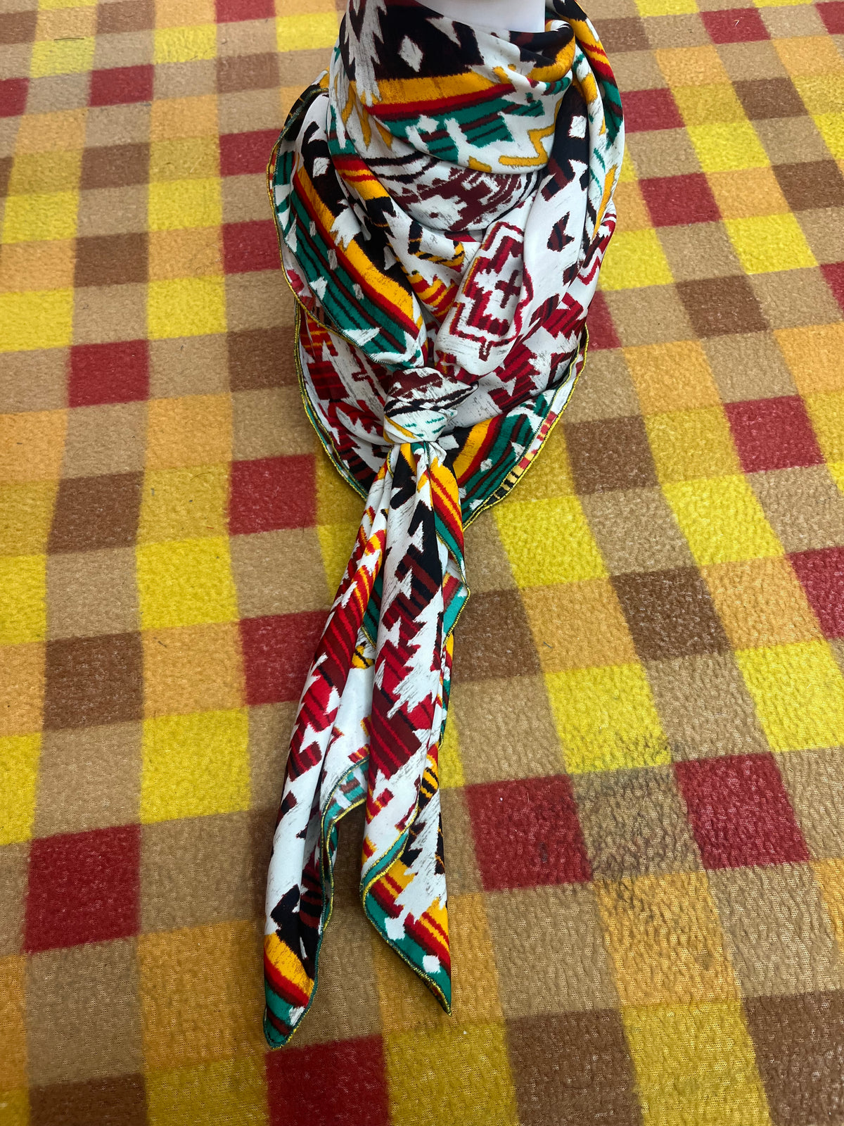 Wild Rag 45x45 multicolored/white tribal stripe