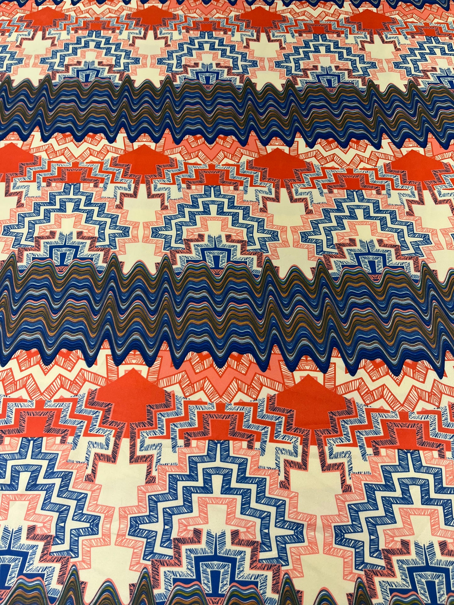 Wild Rag 45x45 blue/orange zigzag