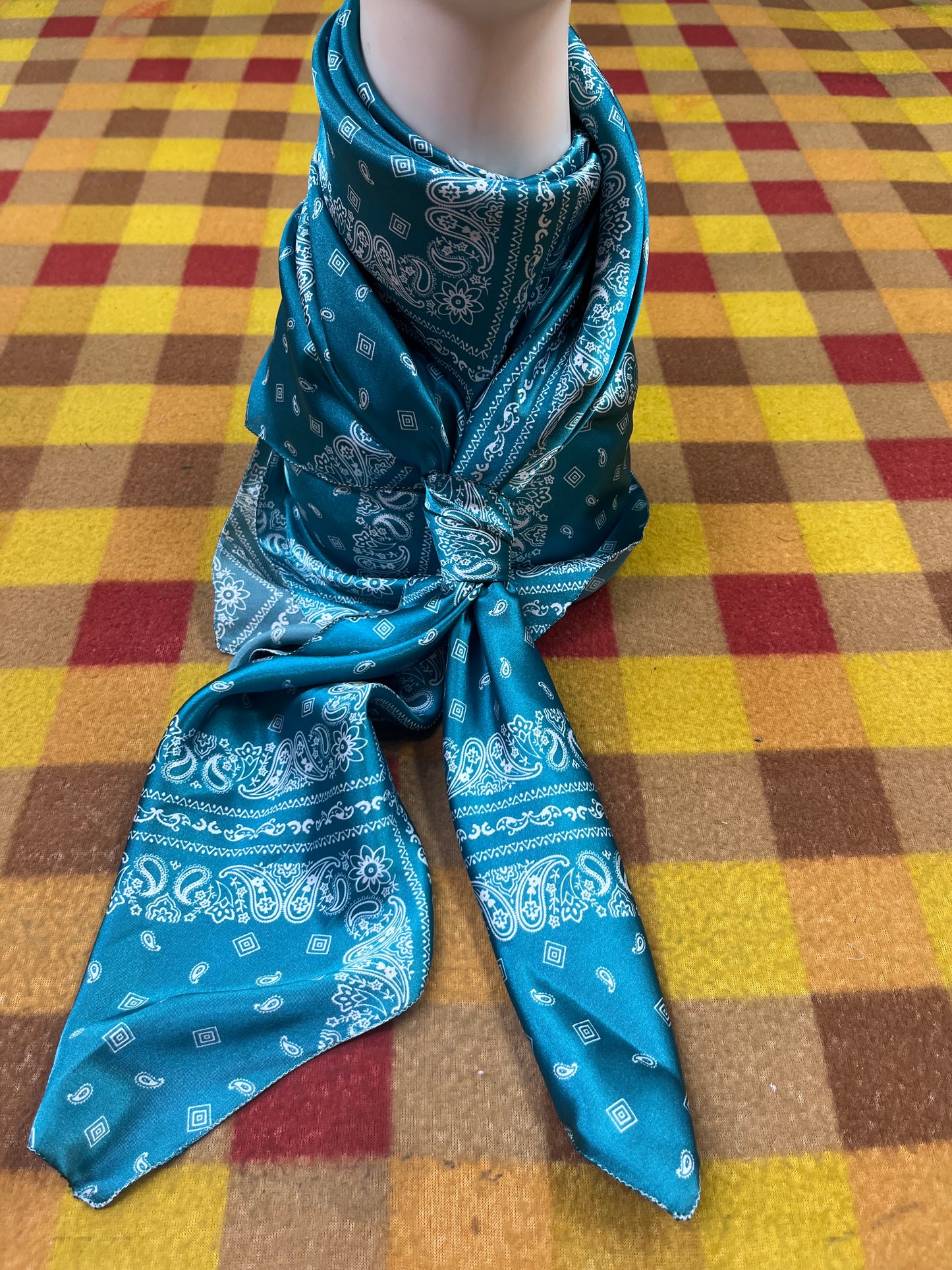 Wild Rag 45x45 teal bandanna