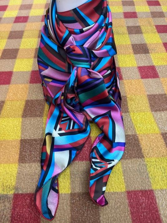 Wild Rag 45x45 pink/red/blue/green diamond tribal