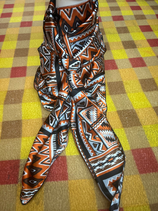 Wild Rag 45x45 orange/black tribal tile