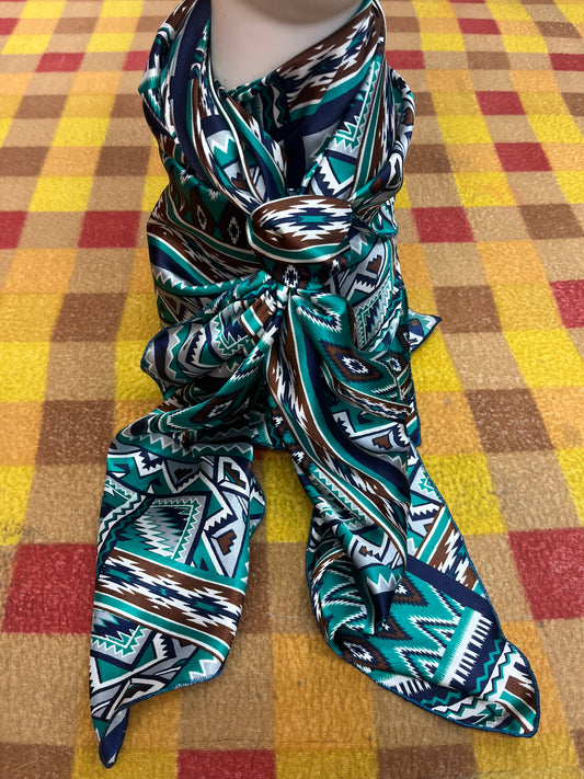 WildRag 45x45 green/navy/brown tribal tile