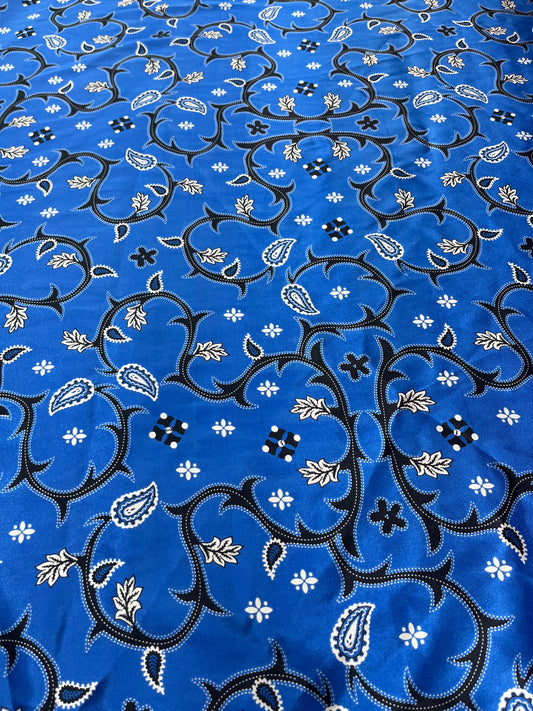 Wild Rag 45x45 royal blue/ thistle paisley