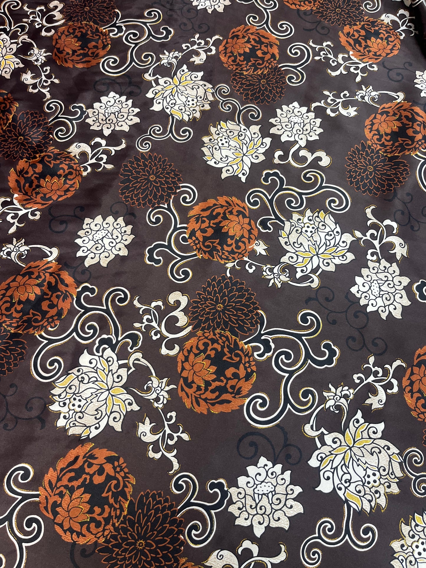 Wild Rag 45x45 brown/ white/orange floral