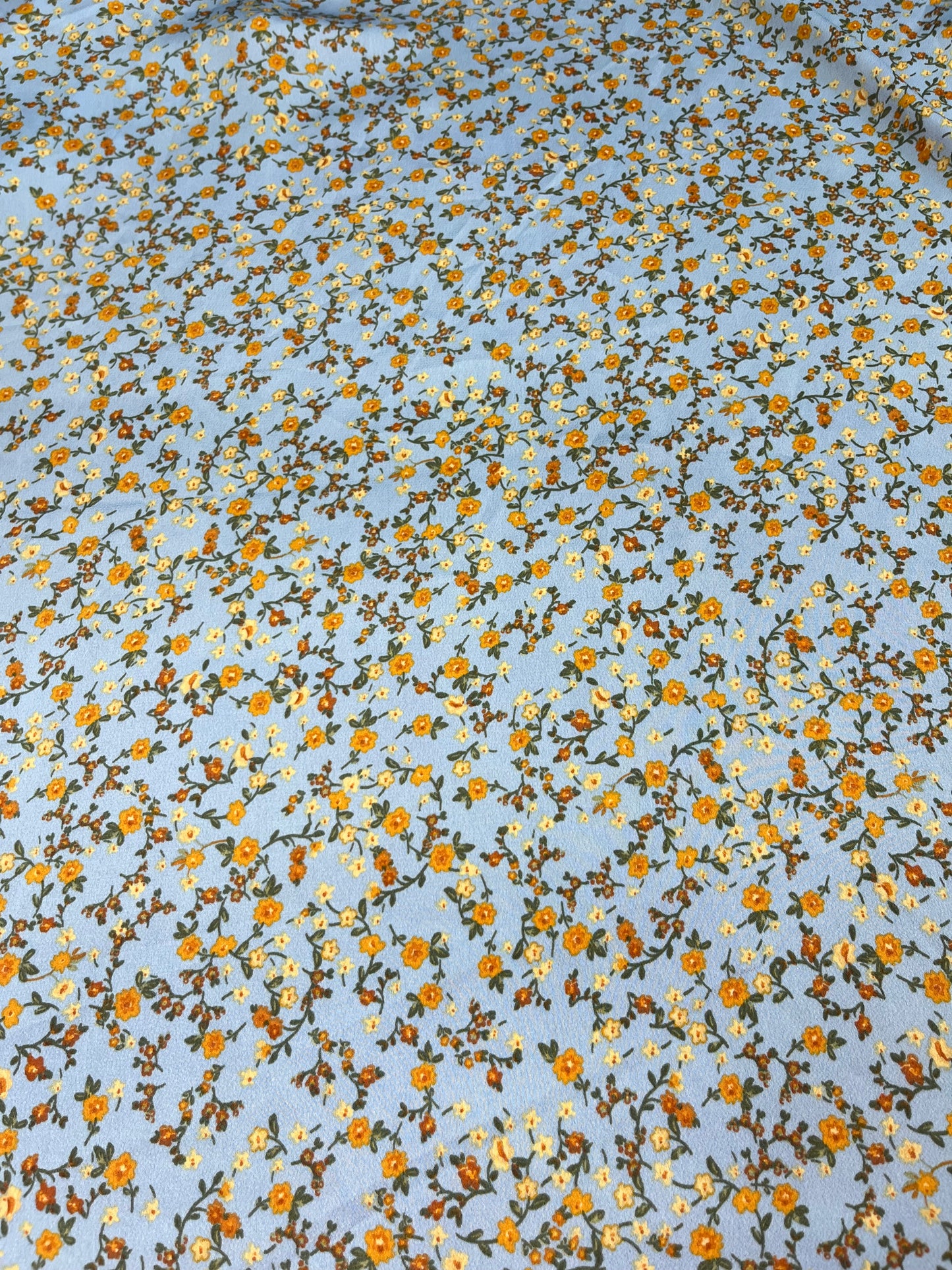 Wild Rag 45x45 baby blue/ tiny orange floral