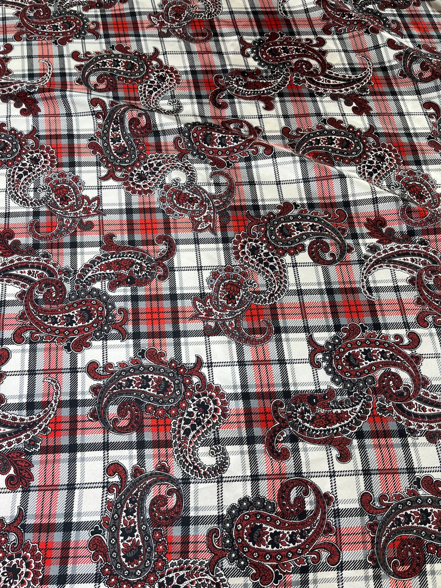 Wild Rag 45x45 red plaid paisley