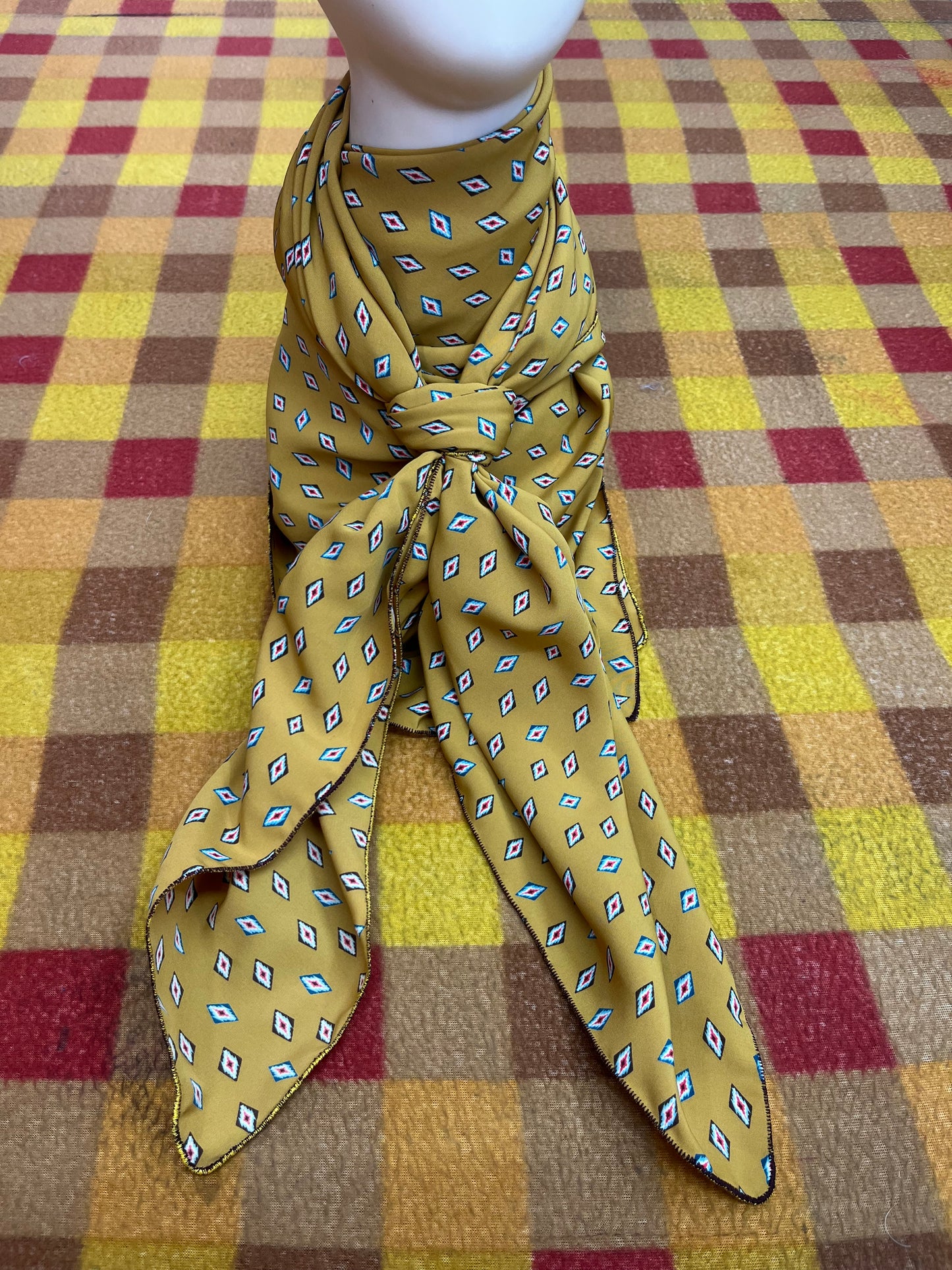 Wild Rag 45x45 Mustard Yellow/ tiny Diamond